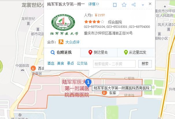 重庆西南医院整形科位置图